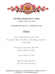 English Rose Tea Room Restaurant Week