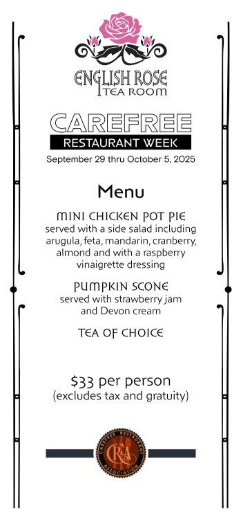 english rose tea room menu